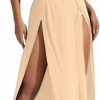 Clearance Verdusa Verdusa Women'S 2 Piece Outfit Crisscross Crop Halter Top And Split Maxi Skirt Sets