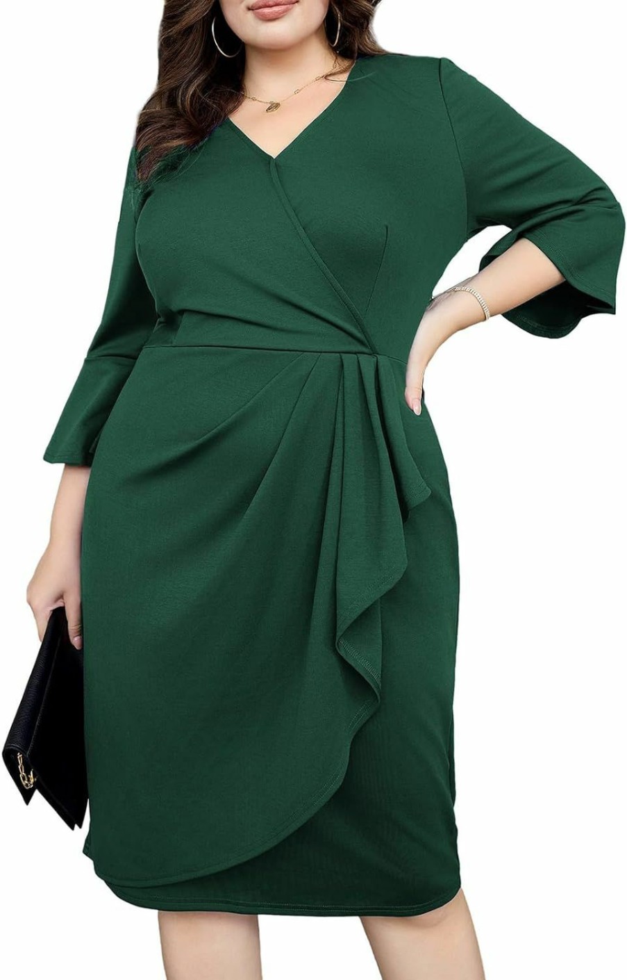 Wholesale Hanna Nikole Hanna Nikole Women'S Plus Size Business Pencil Dress 3/4 Sleeve Office Work Cocktail Dresses Party