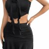 Best SHENHE Shenhe Women'S 2 Piece Outfits Strapless Crop Tube Top And Low Rise Ruffle Mini Skirt Y2K Set