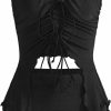 New Verdusa Verdusa Women'S 2 Piece Drawstring Asymmetrical Ruched Crop Halter Top And Skirt Set