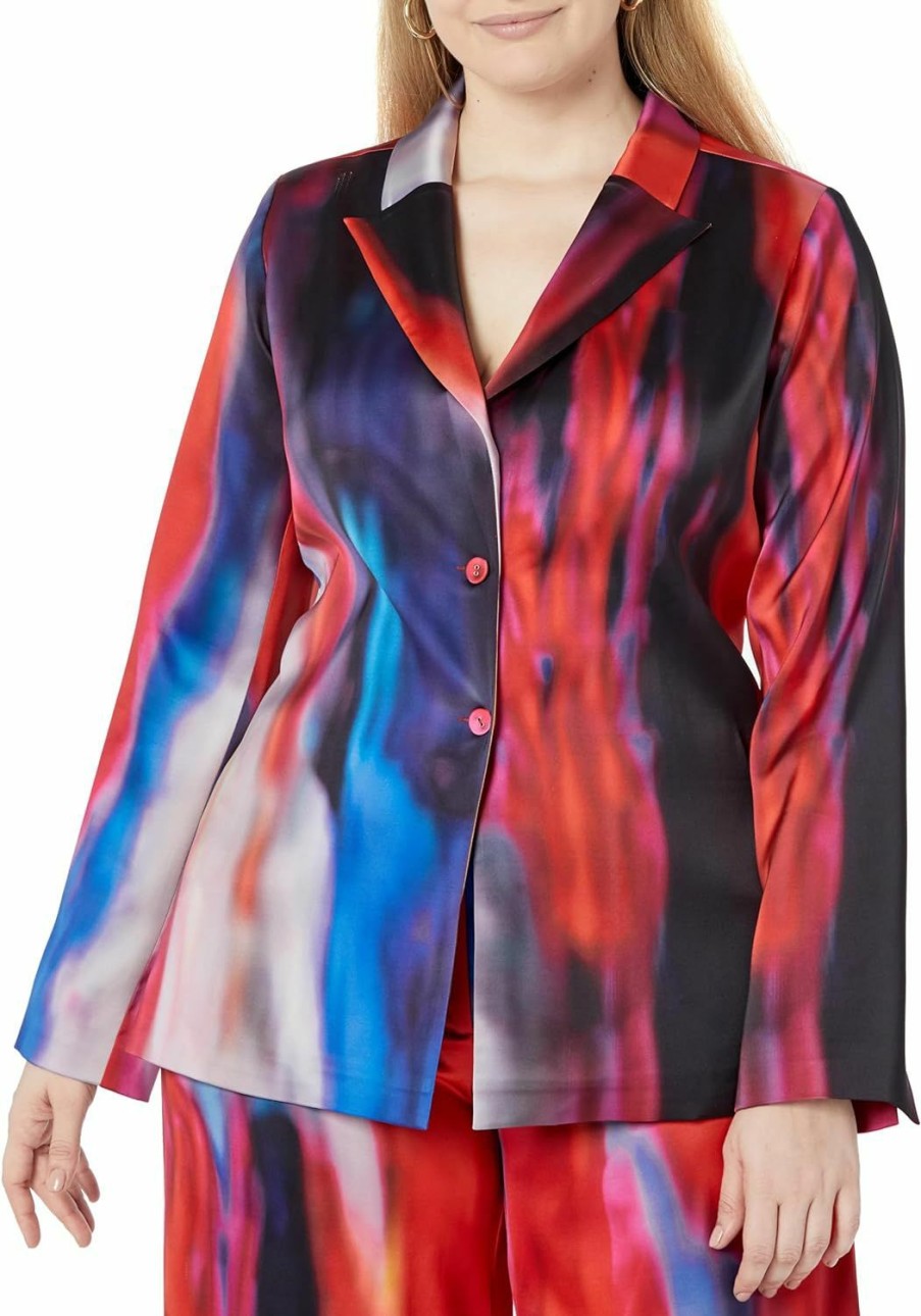 Clearance The Drop The Drop Women'S Multi Print Sculpted Back Blazer By @Itsjuliettefoxx