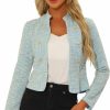 Online Allegra K Allegra K Vintage Tweed Jackets For Women'S Stand Collar Business Open Front Cropped Jacket