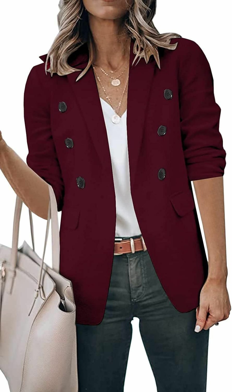 Wholesale Beyove Beyove Blazer For Women Casual Lightweight Double Breasted Blazer Jackets Long Sleeve Business Casual Blazer