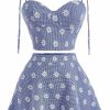 Clearance Verdusa Verdusa Women'S Floral Print Tie Shoulder Cami Top And A Line Skirt Summer 2 Piece Outfit