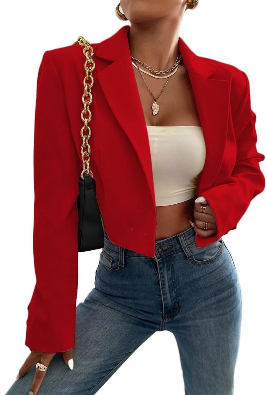 New Mina self Womens Summer Cropped Blazer Jacket 2024 Lightweight Business Casual Eleglant Fashion Work Office Jackets Suit