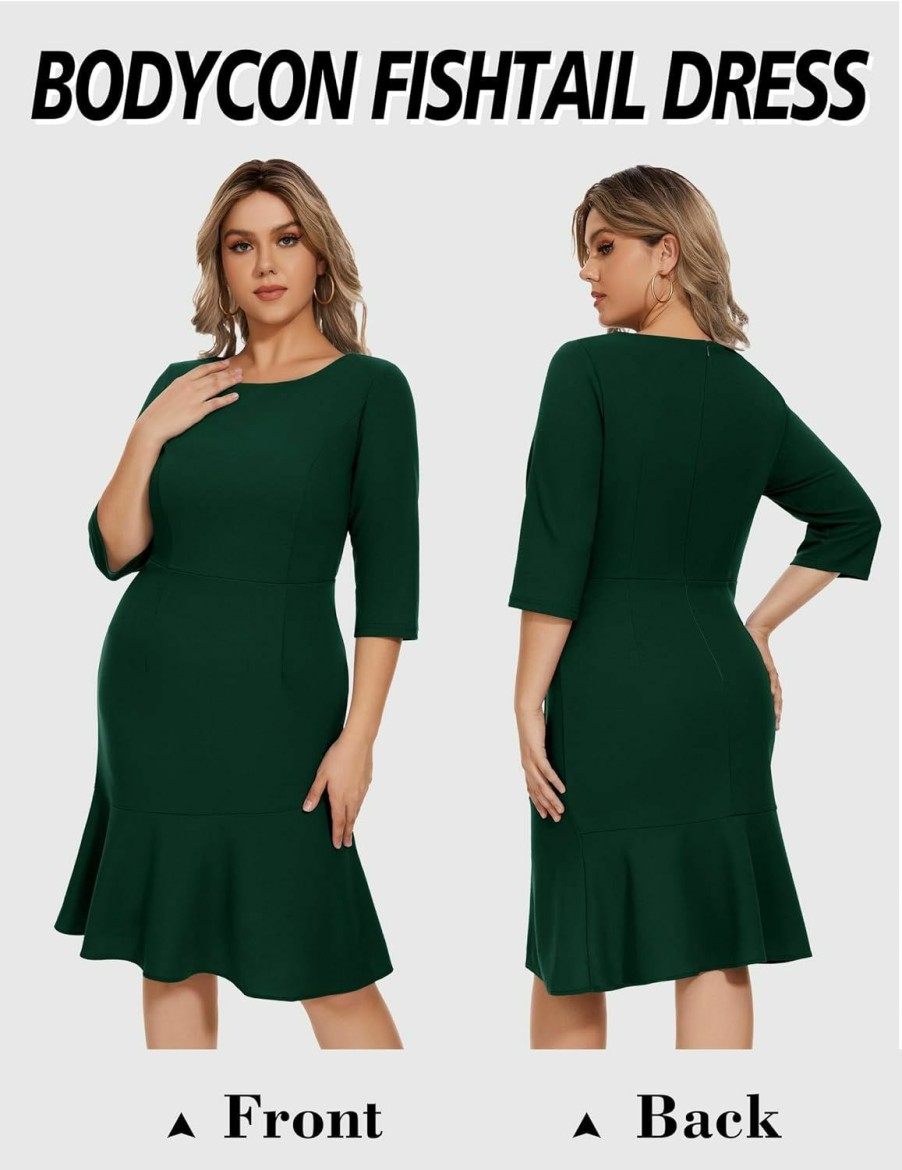 Wholesale Wedtrend Wedtrend Women'S Work Dress, Ruched Fishtail Dress Bodycon Office Business Pencil Dress