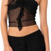 New CSDAJIO Women'S Two Piece Sets For Women Going Out Ruffle Strapless Mesh Tube Top And Mini Skirt Summer Outfit