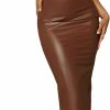 Wholesale Verdusa Verdusa Women'S 2 Piece Outfit Pu Leather Crop Tank Top And Long Bodycon Skirt Sets