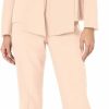 New Le Suit Women'S Scarf Collared Jkt & Audrey Size Zip Pant