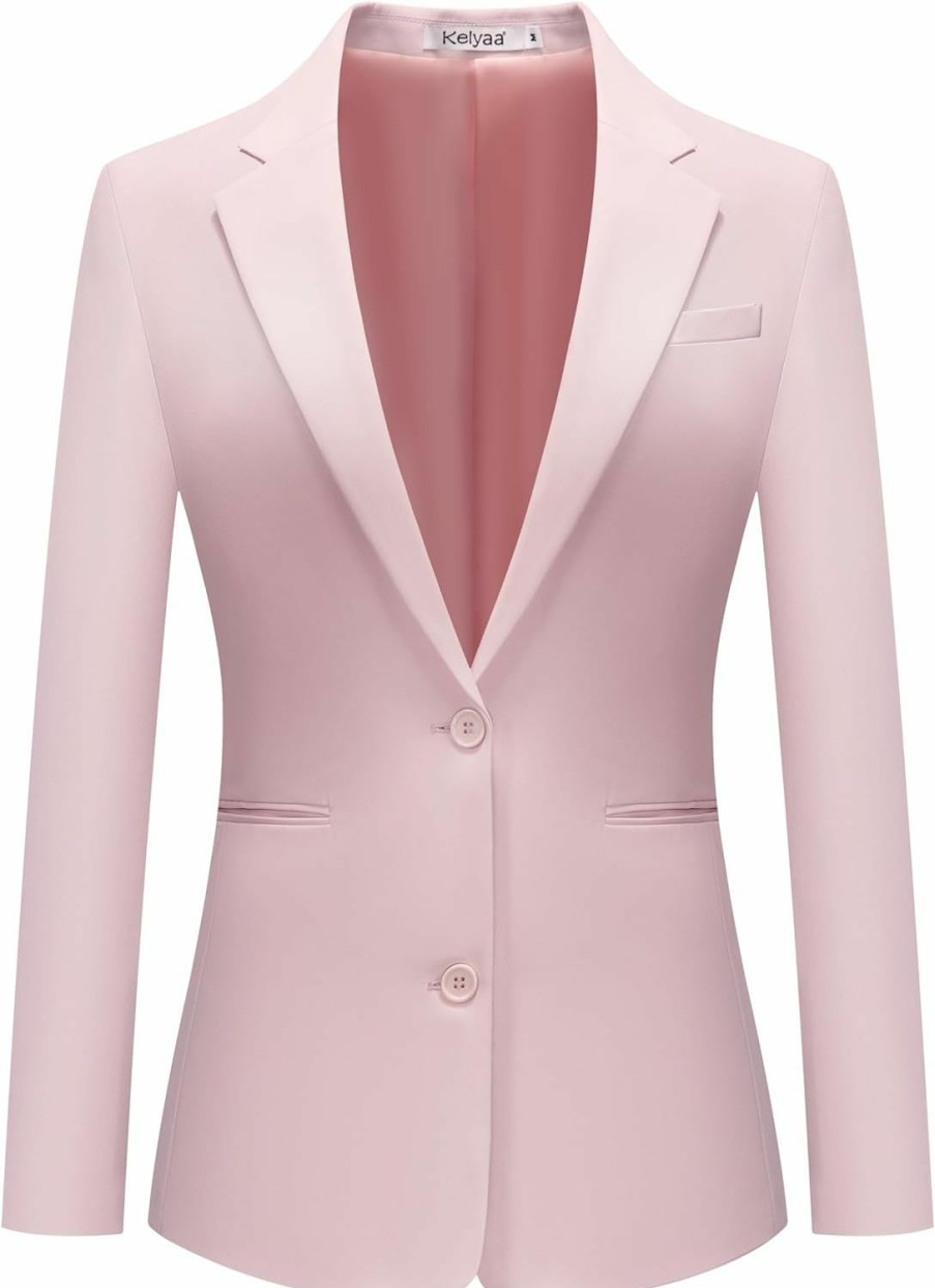 Wholesale Kelyaa Women'S Casual Blazer 2 Buttons Notch Lapel Open Front Long Sleeve Blazers Business Office Work Suit Jackets