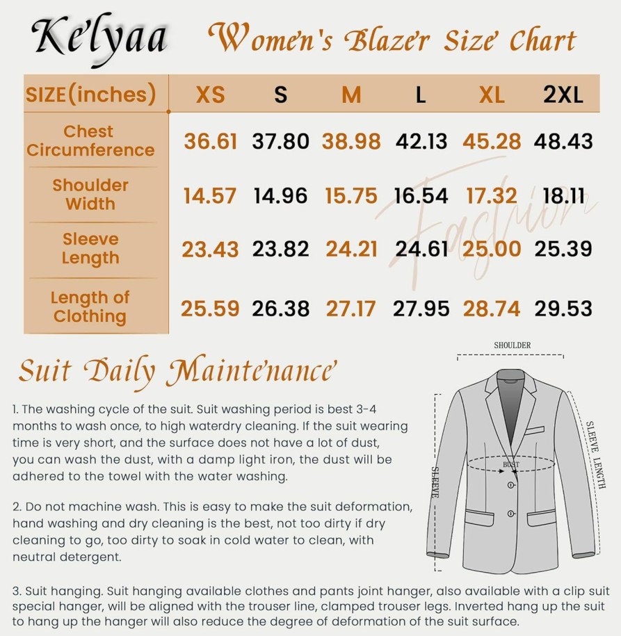 Wholesale Kelyaa Women'S Casual Blazer 2 Buttons Notch Lapel Open Front Long Sleeve Blazers Business Office Work Suit Jackets