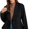 Best WDIRARA Wdirara Women'S Plus Size Button Ruffle Hem Long Sleeve Office Blazer Jacket