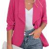 Wholesale Beyove Beyove Women'S 3/4 Stretchy Ruched Sleeve Open Front Lightweight Work Office Blazer Jackets (S-3Xl)