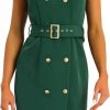 New Allegra K Allegra K Women'S Sleeveless Notched Lapel Double Breasted Belted Work Office Blazer Dress