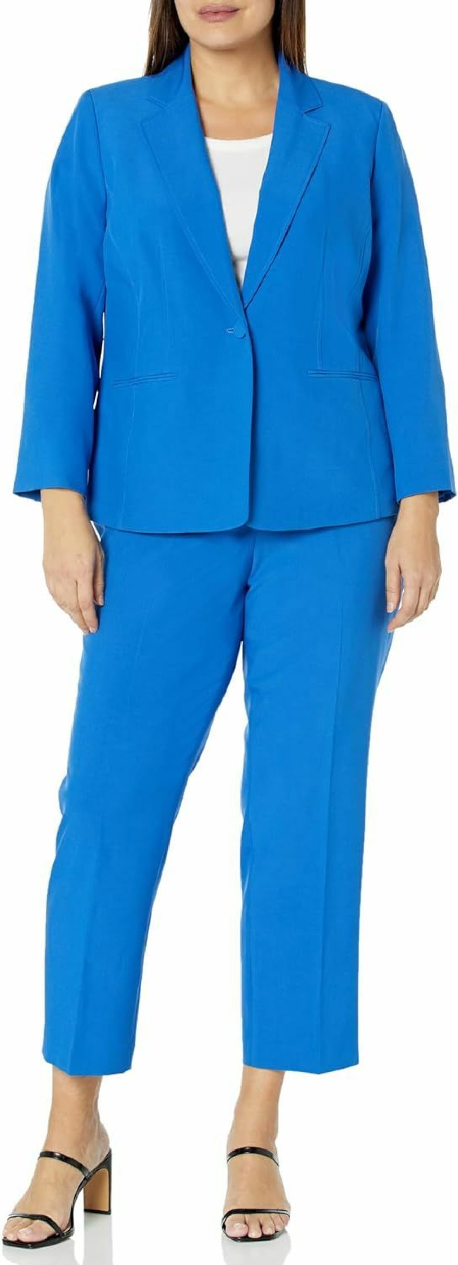 Clearance Le Suit Women'S Plus Size 1 Button Jacket & Slim Pant