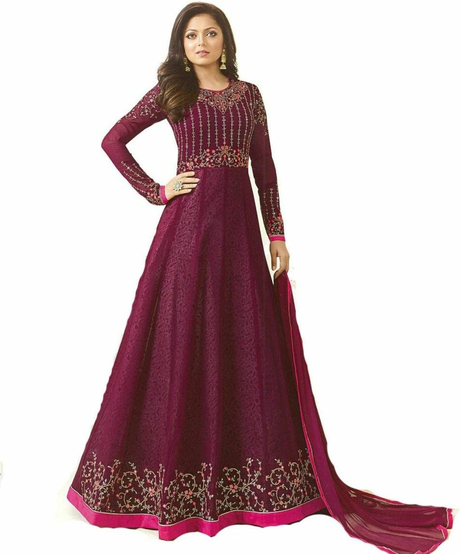 Clearance Delisa Delisa Indian Pakistani Party Wear Wedding Wear Anarkali Gown Suit For Women Lt2