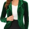 Online Allegra K Allegra K Women'S Suit Jacket Notched Lapel Halloween Long Sleeve Office Business Button Velvet Blazer