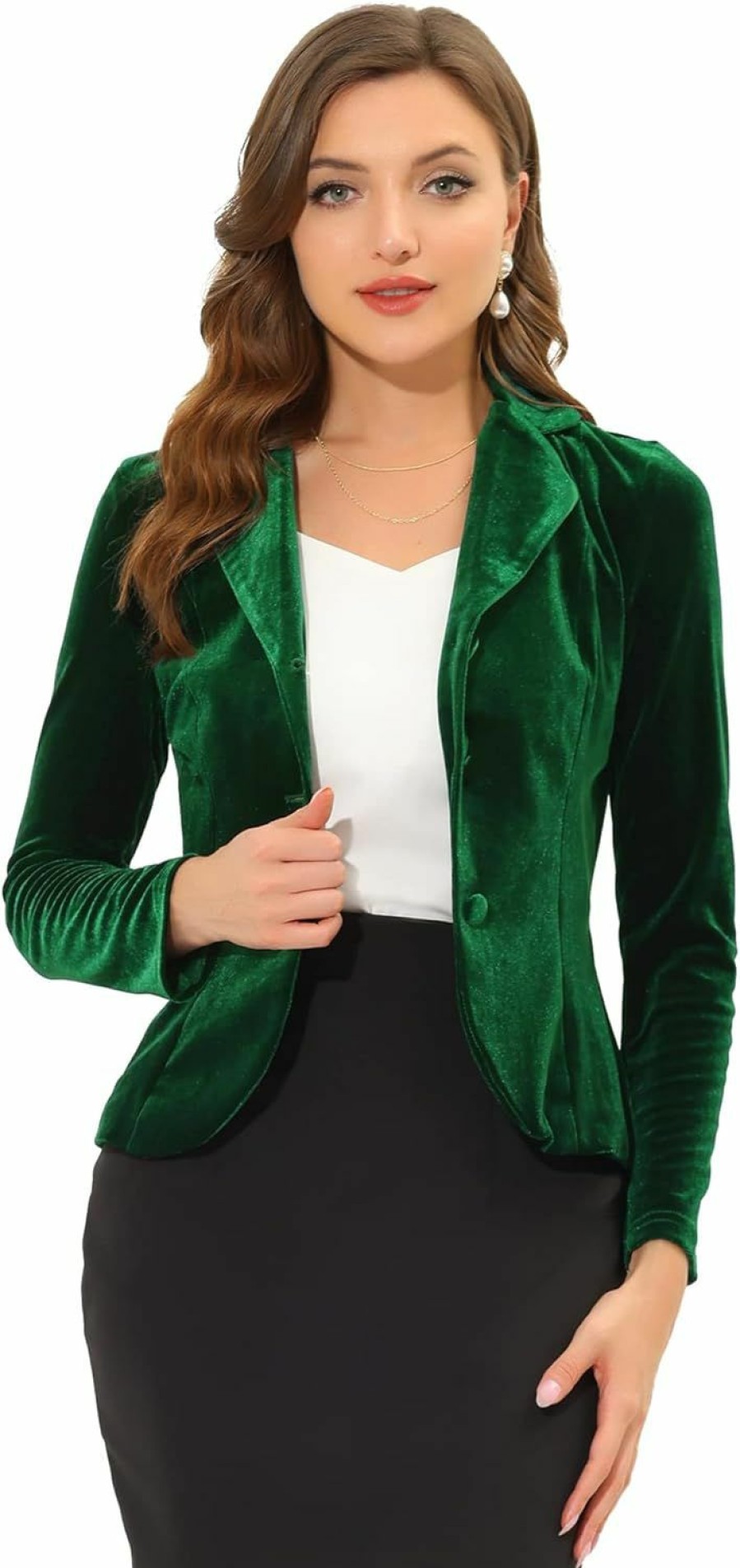 Online Allegra K Allegra K Women'S Suit Jacket Notched Lapel Halloween Long Sleeve Office Business Button Velvet Blazer