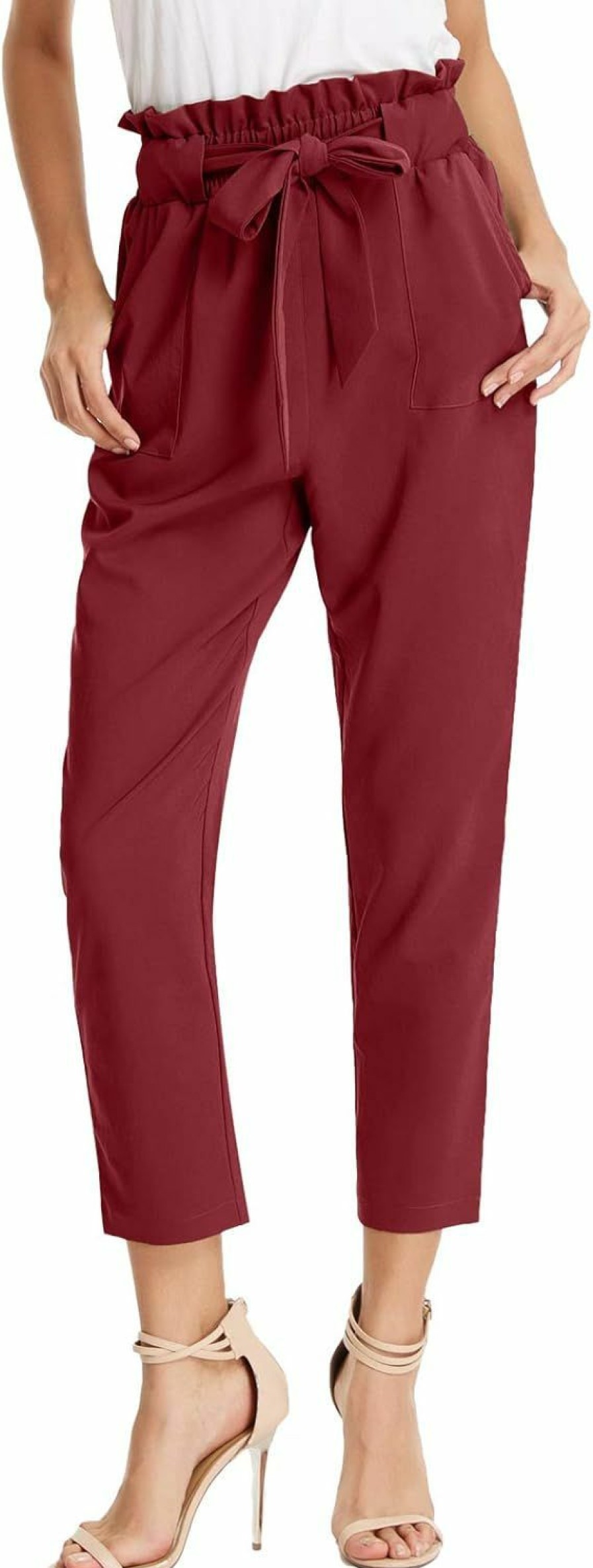 Hot GRACE KARIN Grace Karin Women'S Cropped Paper Bag Waist Pants With Pockets