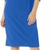 New London Times London Times Women'S Scuba Crepe Neckline Detail Midi Sheath