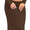 Wholesale Rooscier Rooscier Women'S Two Piece Outfits Long Sleeve Crop Top Bodycon Long Maxi Skirt Set