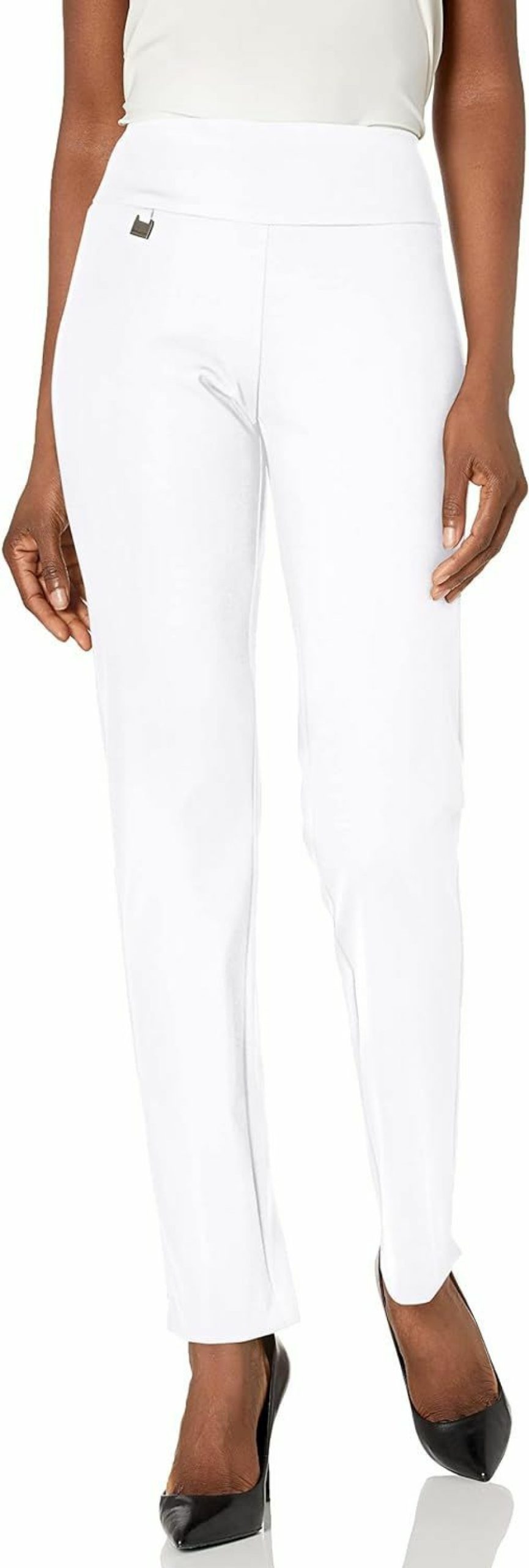 Clearance SLIM-SATION Slim-Sation Women'S Pull On Solid Knit Easy Fit Narrow Leg Pant With Tummy Panel