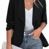 New Beyove Beyove Blazer 3/4 Sleeve Solid Lightweight Summer Jacket Black Blazer For Business Casual