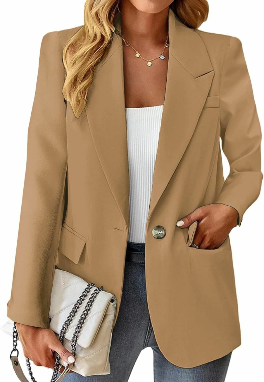 Hot Mina self Women'S Casual Blazers 2024 New Spring Fashion Lightweight Work Office Full Lined Pocket Jacket Suit(S-Xxl)