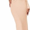 Clearance BTFBM Btfbm Women'S 2 Piece Fall Outfits V Neck Crop Tops Causal Long Sleeve Ruched Dress Split Bodycon Midi Skirt Dress Set