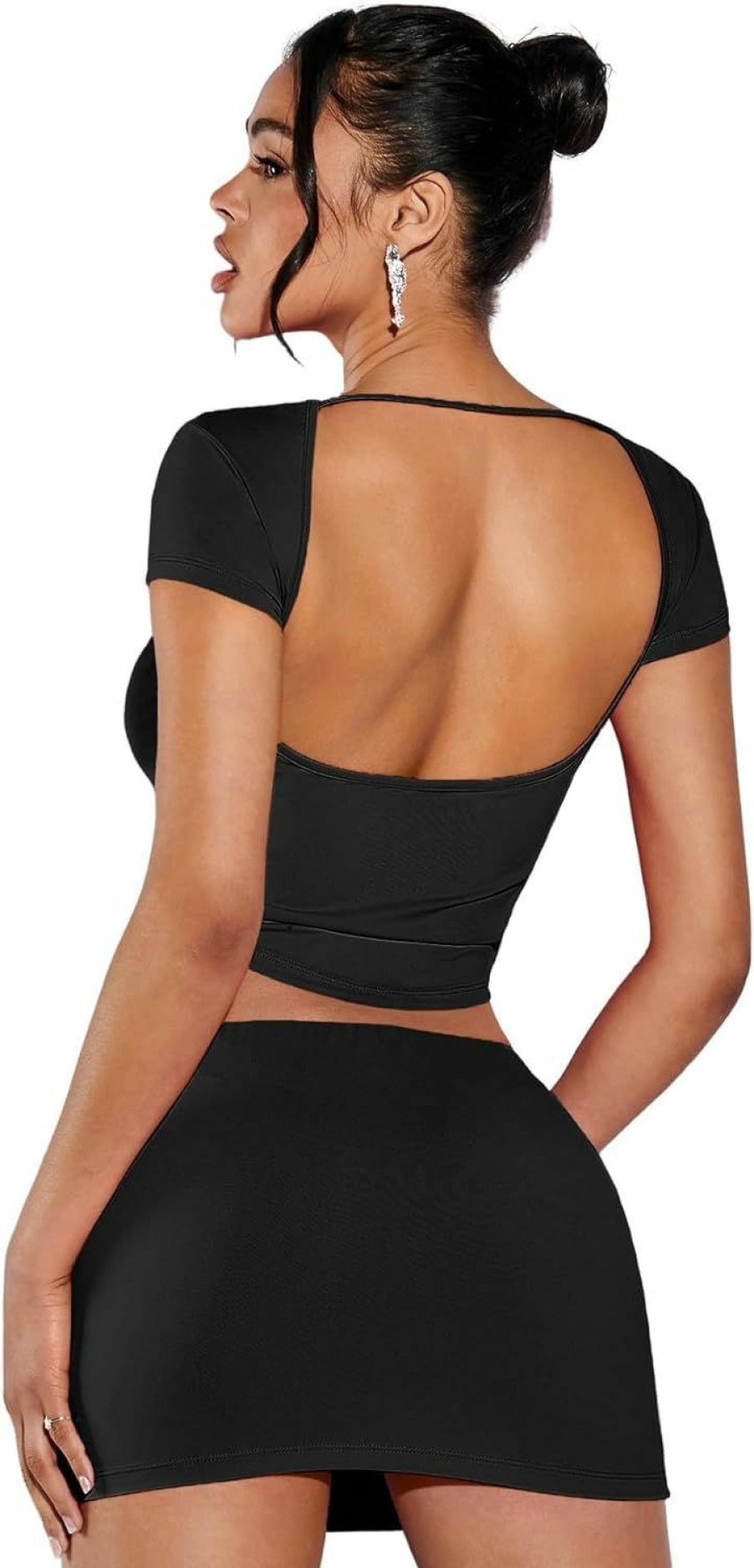 Best Milumia Milumia Women'S Sexy Y2K Two Piece Outfits Going Out Crop Top And Bodycon Mini Skirt Set