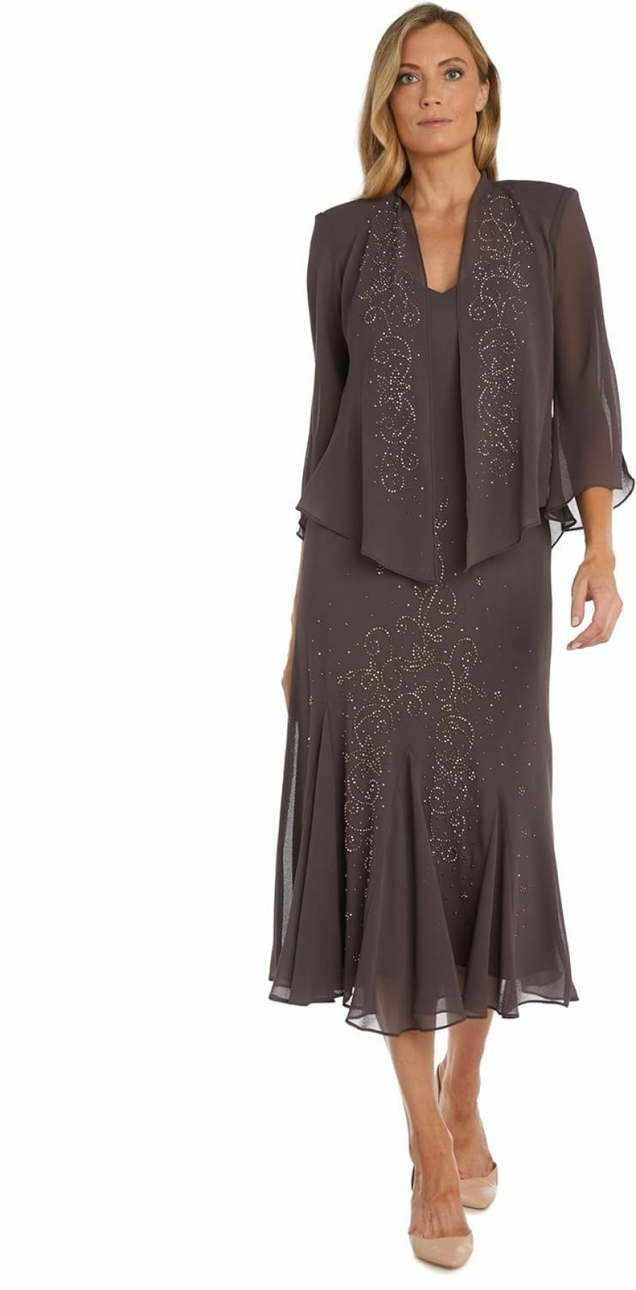 Hot R&M Richards R&M Richards Women'S 2 Pc Beaded Elegant Jacket Dress