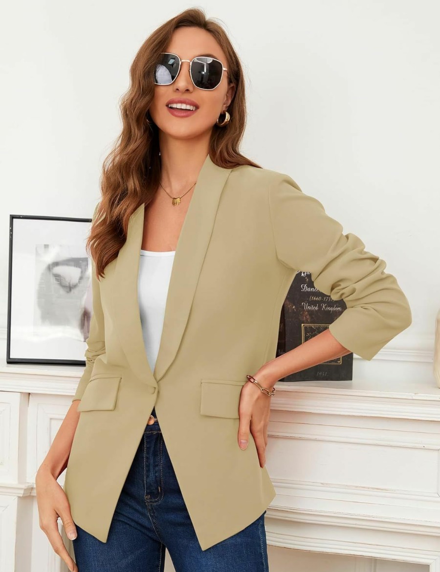 Wholesale ZHENWEI Zhenwei Womens Casual Work Blazers Open Front Long Sleeve Blazers For Women Fashion Trendy Slim Fit With Pockets And Liner