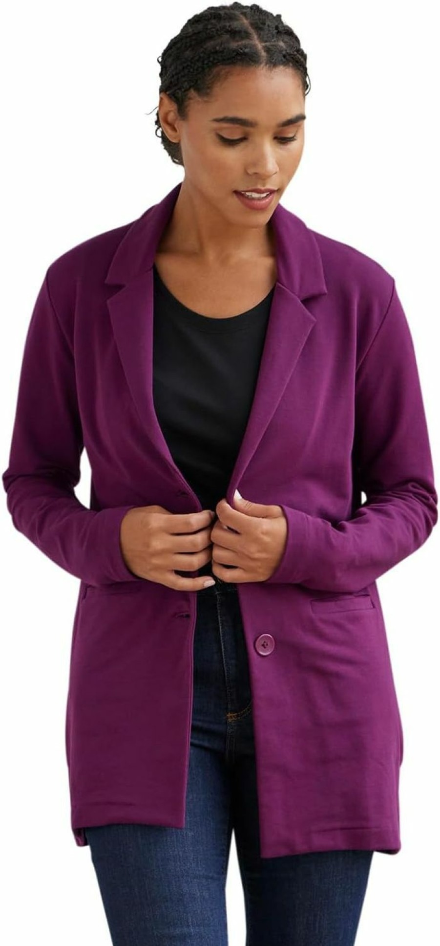 Clearance Fair Indigo Women'S Organic Relaxed Knit Blazer