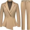 Hot Lamgool Lamgool Women'S Suit Outfits Set 2 Piece Ruffle Blazer With Pants Suit Set Long Sleeve Business Casual