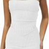 Clearance CHYRII Chyrii Womens Sexy Summer Two Piece Outfits Bandeau Going Out Crop Tops Bodycon Skirt Sets Mini Dress