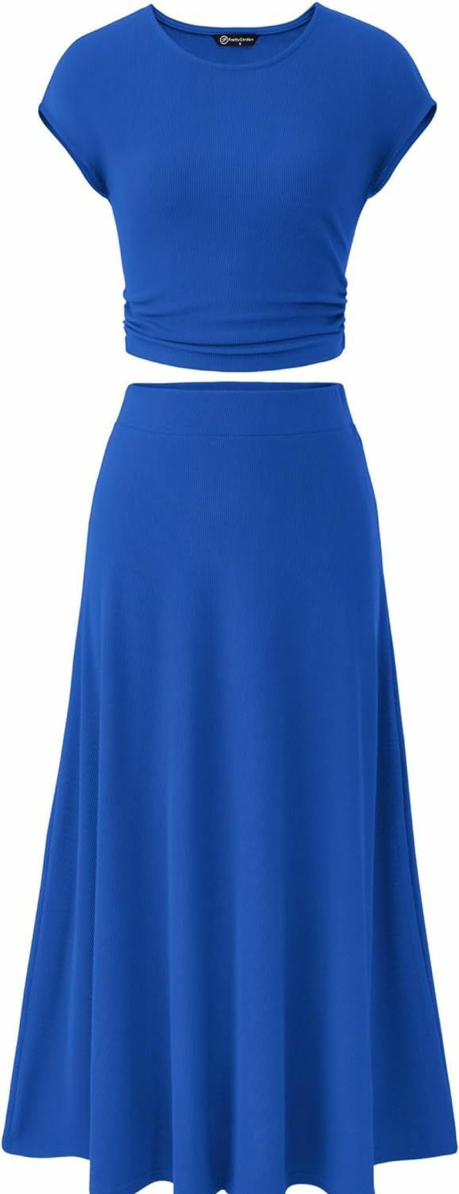 Online PRETTYGARDEN Prettygarden Women'S 2 Piece Summer Outfits Dressy Casual Knit Short Sleeve Crop Top High Waist Midi Skirt Set