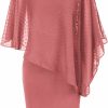 Hot Hanna Nikole Hanna Nikole Women'S Sleeveless Cape Dress With Chiffon Overlay Bodycon Pencil Dress