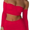 Online LovelyWholesale Lovelywholesale Women'S Sexy 2 Piece Outfits Off Shoulder Corset Crop Top And Skirt Set Bodycon Mini Dresses