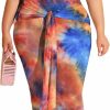 Clearance IyMoo Iymoo Womens Sexy Plus Size 2 Piece Midi Dress Outfits - Sleeveless Tie Dye Print Tank Crop Top Bodycon Skirts Set