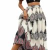 Hot Verdusa Verdusa Women'S 2 Piece Set Boho Flounce Short Sleeve Shirred Crop Top And High Waist A Line Maxi Skirt