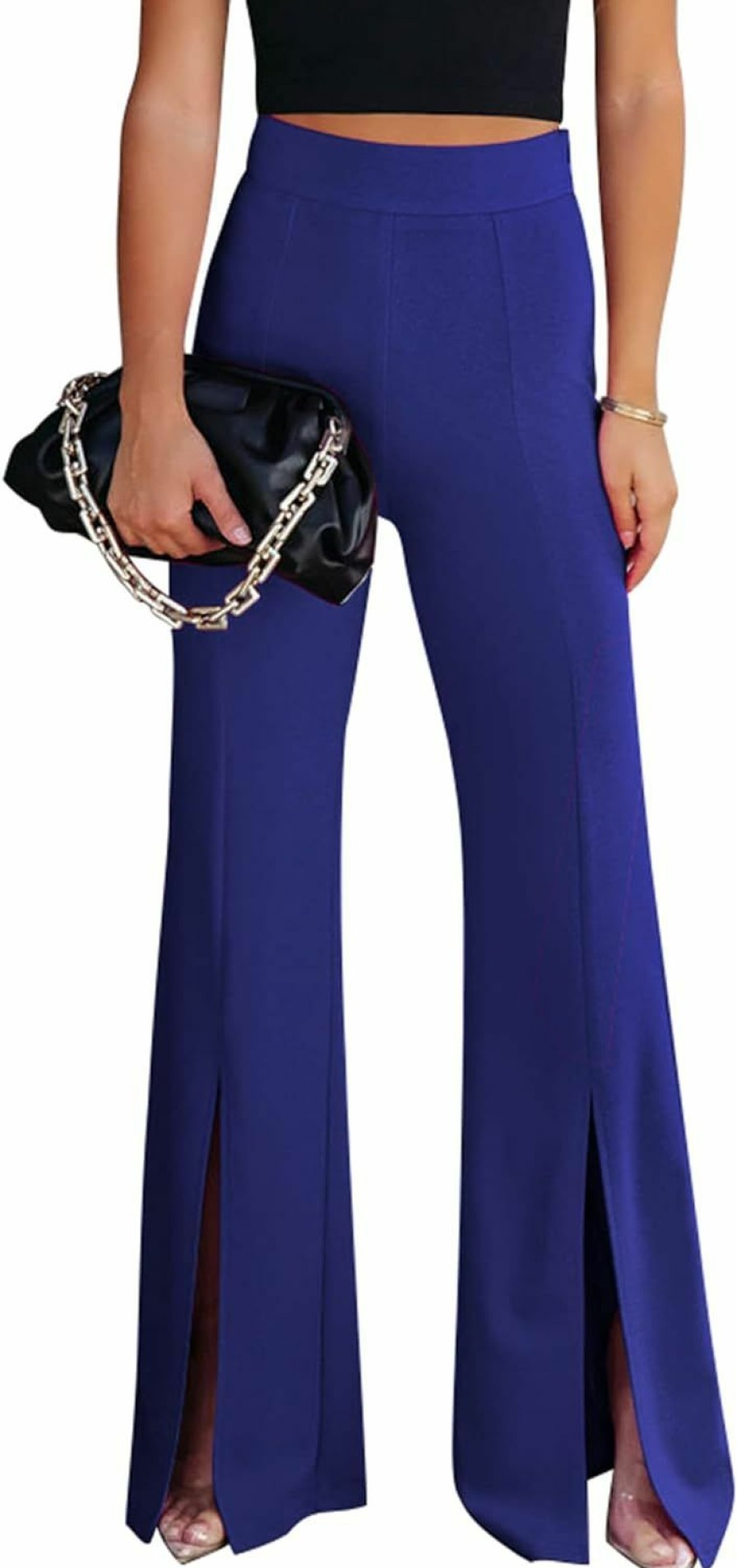 Wholesale GRAPENT Grapent Dress Pants Wide Leg Pants For Women Flare Pants Pull On Business Casual Work Trousers Split Hem Slacks