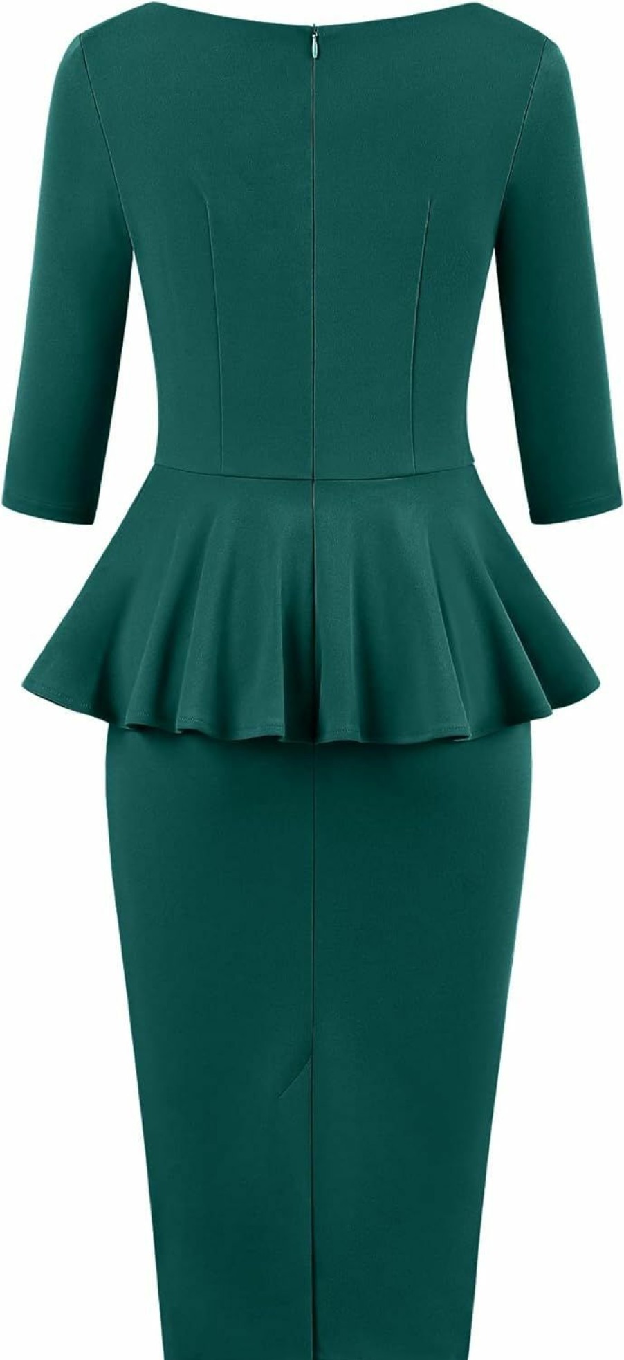 Online MUXXN Muxxn Women'S 50S Vintage Bodycon 3/4 Sleeve Midi Peplum Business Formal Work Pencil Dresses