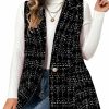 Clearance WDIRARA Wdirara Women'S Plus Size Plaid Button Open Front Sleeveless Blazer Jacket