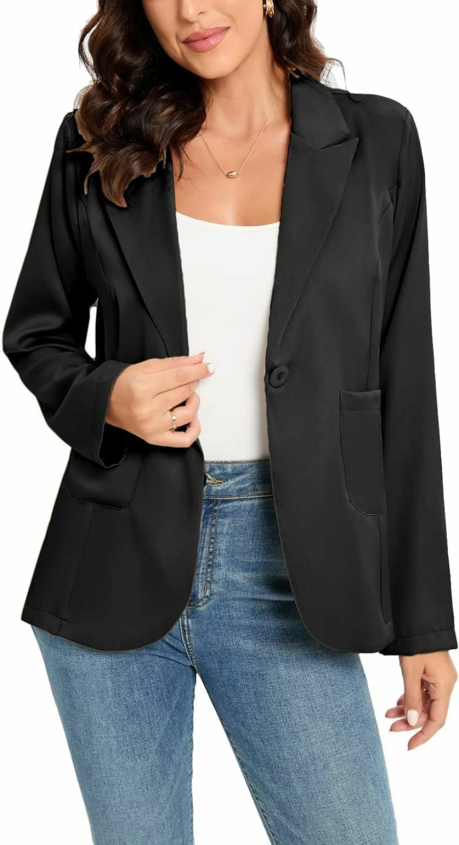 Online YYV Womens Casual Blazers 3/4 Sleeve Lightweight Work Office Blazer Jacket