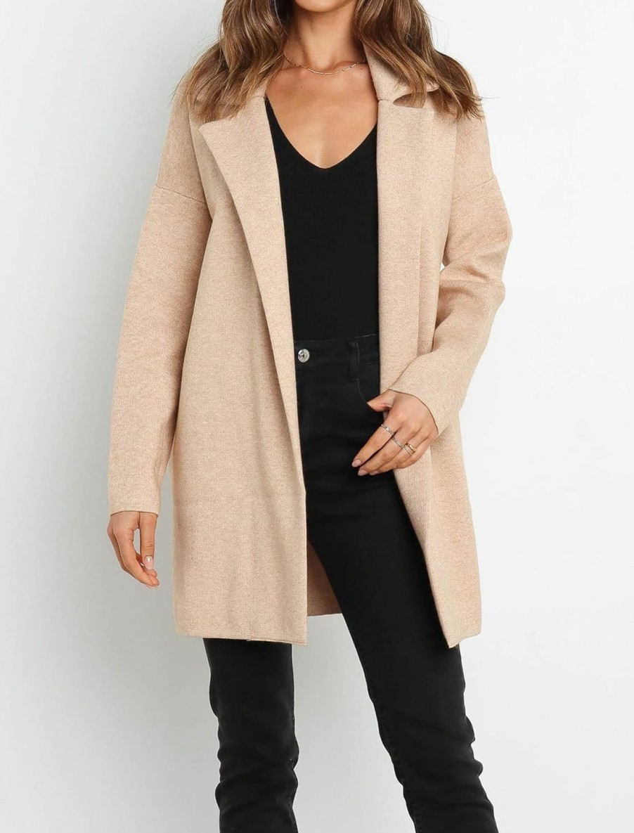 New Famulily Famulily Cozy Coatigan For Women Casual Lapel Long Sleeve Midi Long Blazer Coat With Pockets