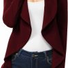 Hot MINEFREE Minefree Women'S Long Sleeve Classic Draped Open Front Lightweight Blazer(S-3Xl)