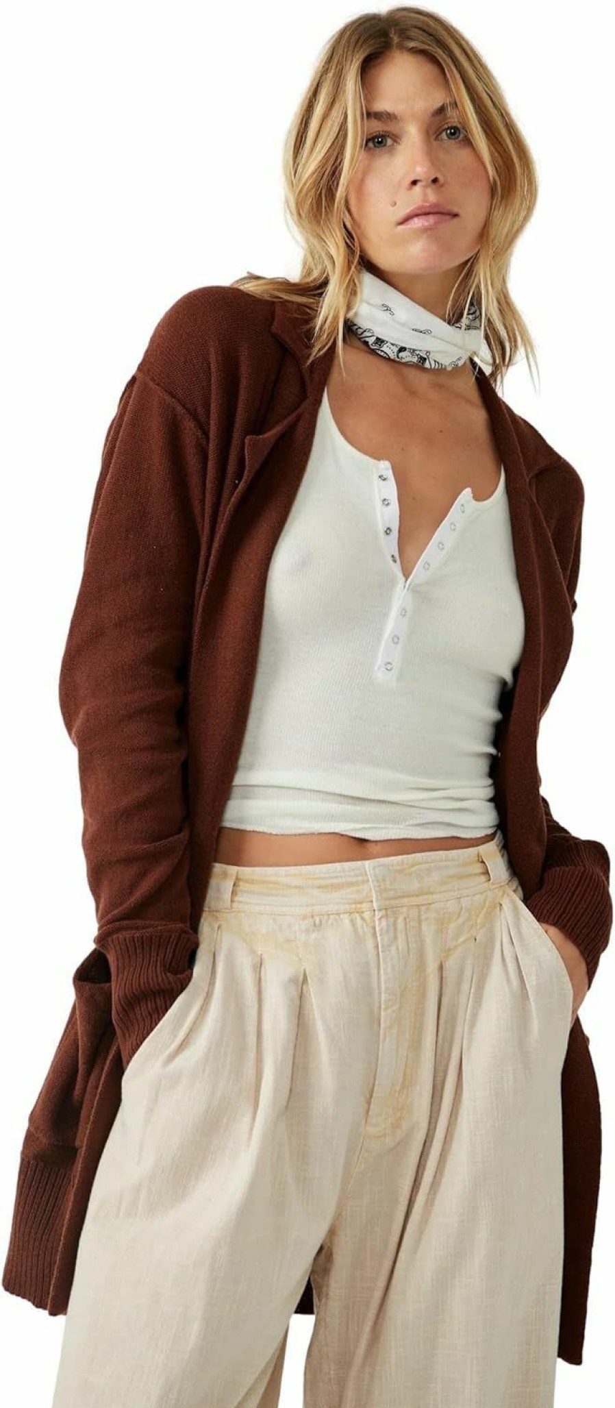 New Free People Free People Women'S Care Fp Desert Blazer, Chestnut