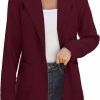 Online Dazosue Women Open Front Blazers Long Sleeve Casual Ol Office Slim Suit Jacket With Pockets