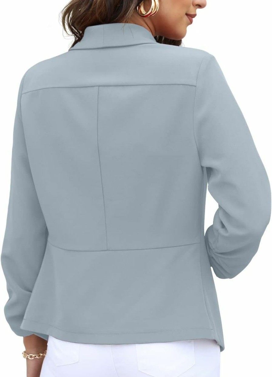 Hot GRECERELLE Grecerelle Women'S Blazer Suit Open Front Cardigan 3/4 Sleeve Fitted Jacket Casual Office Cropped Blazer