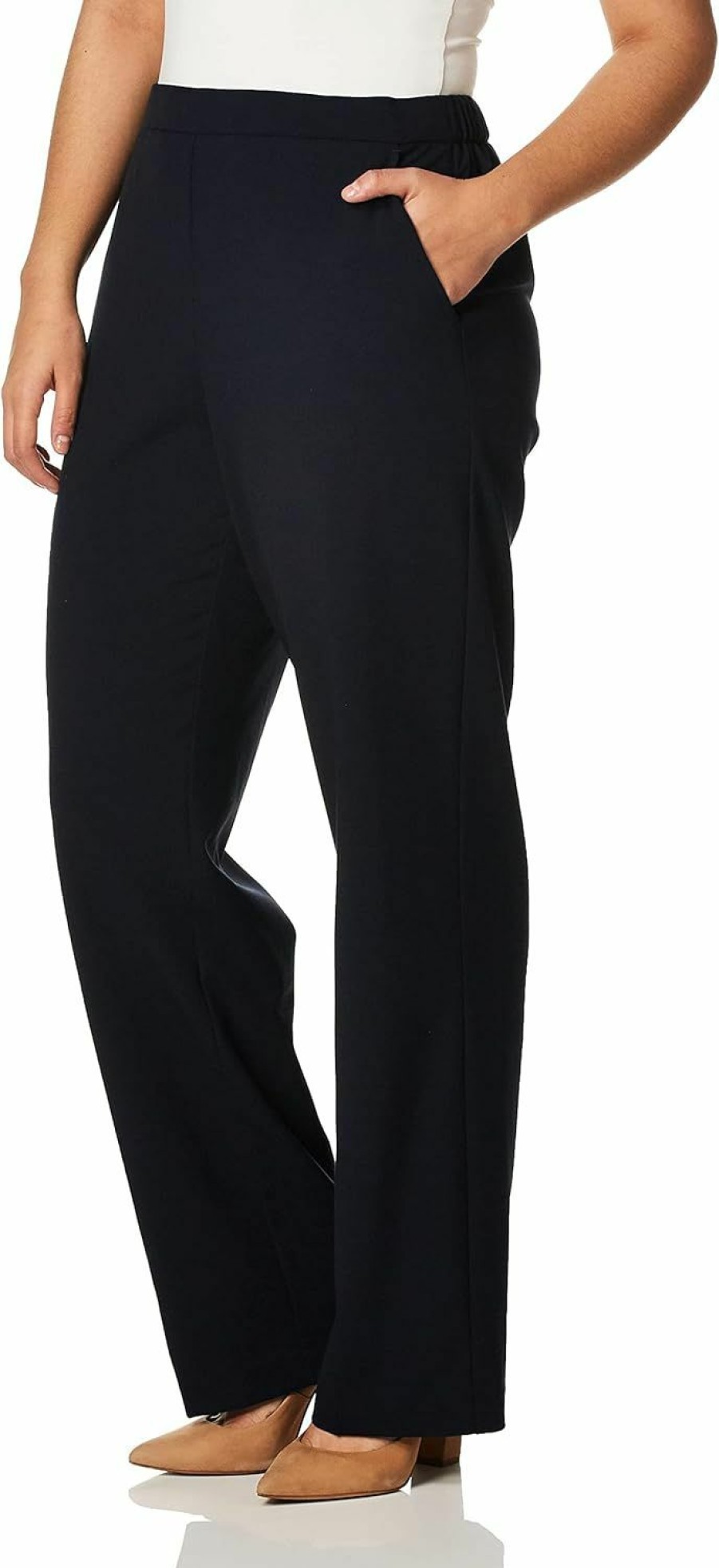 Online Briggs New York Briggs New York Flat Front Pull On Pant With Slimming Solution (Regular & Short Length)